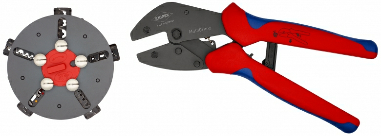Crimping pliers with interchangeable magazine